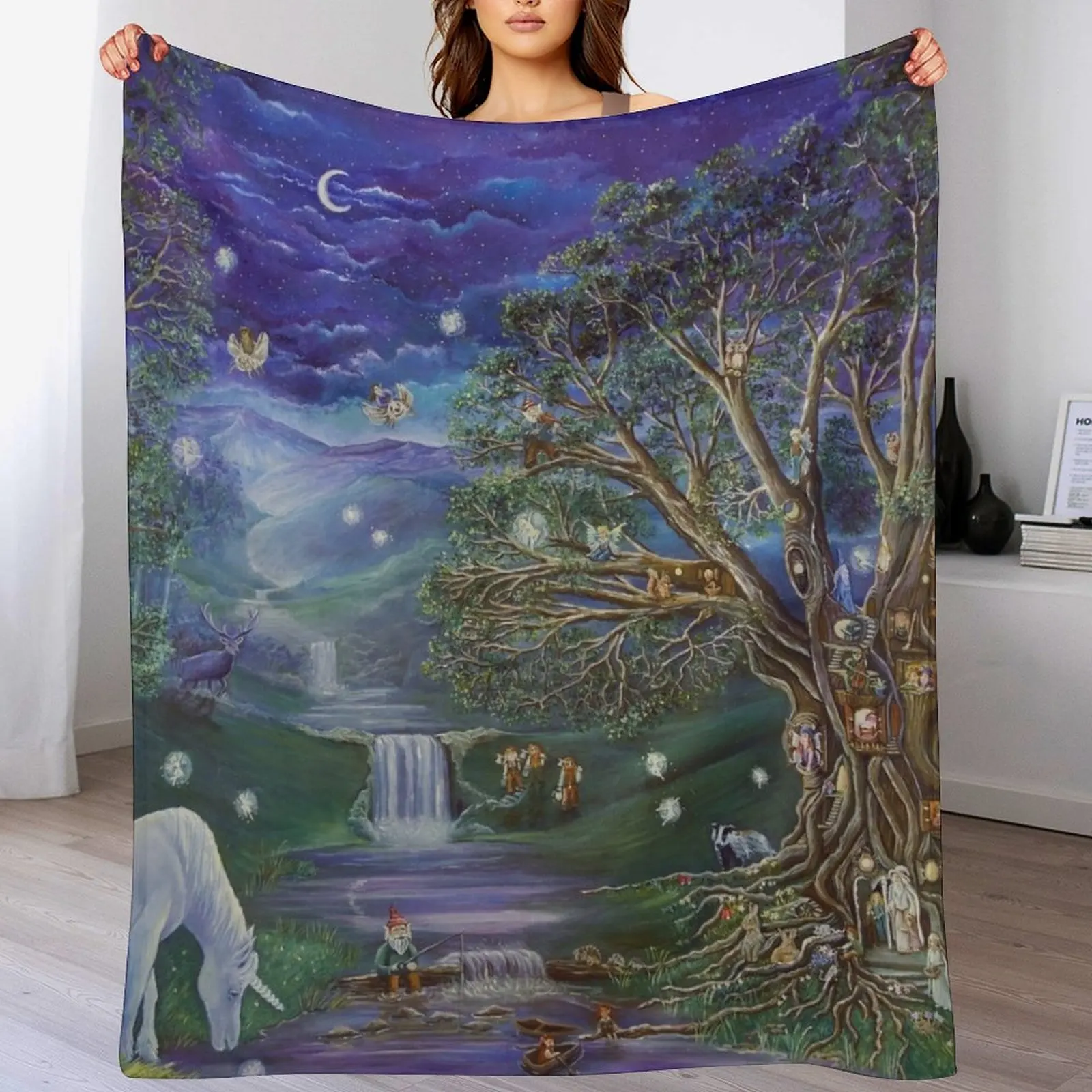 Fairy Tree Throw Blanket Ultra Plush Cozy Blanket for Napping Sleeping