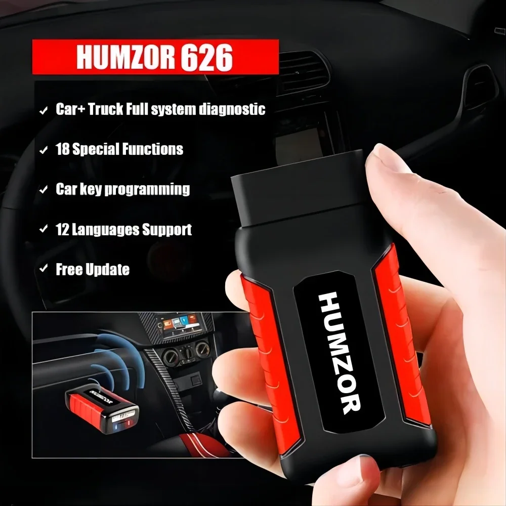 HUMZOR ND626 Obd2 Diagnostic Scanner Full System Truck Diagnostic Tool TPMS SRS ABS Code Reader Car Scanner