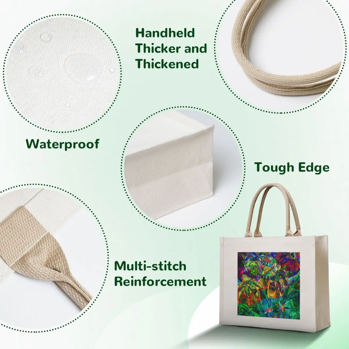 Mosaic Bouquet Tote Bag bags for women canvas bags tote bag university shopping bag