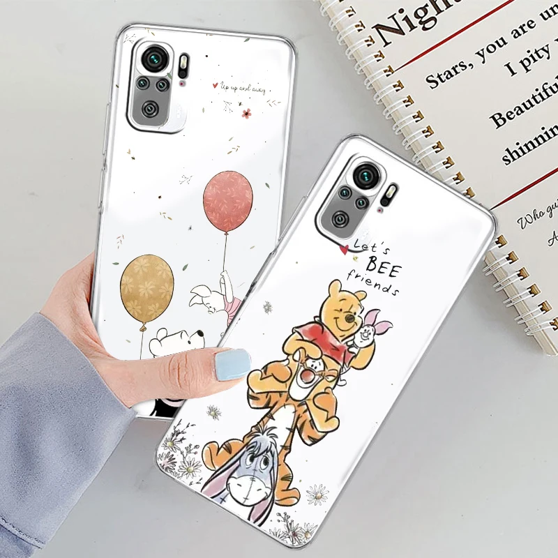 Winnie The Pooh Cute For Xiaomi Redmi Note 12 11 11T 10 9 8 7 6 5 4 Pro 5G 4G Silicone TPU Transparent Soft Phone Case Fundas