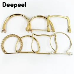 2Pcs Deepeel Metal Bag Handles Purse Frame O D Rings Handbags Replacement Chain DIY Bags Handle Handmade Hardware Accessories