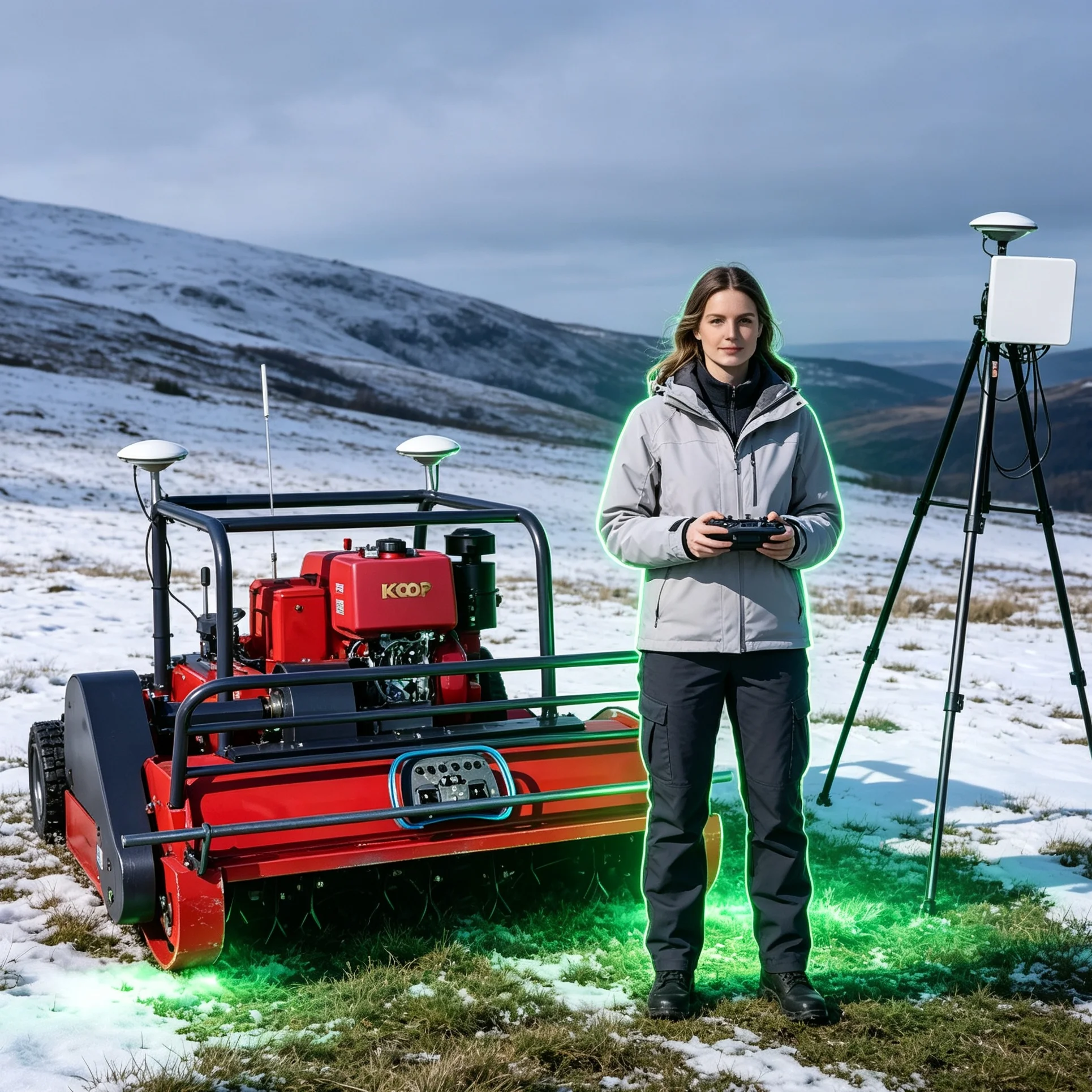 Customized Low‑Vibration Operation Self‑Propelled Remote Lawn Mower, Red 1200GPS Model Suits Tea Garden Sloped Ground