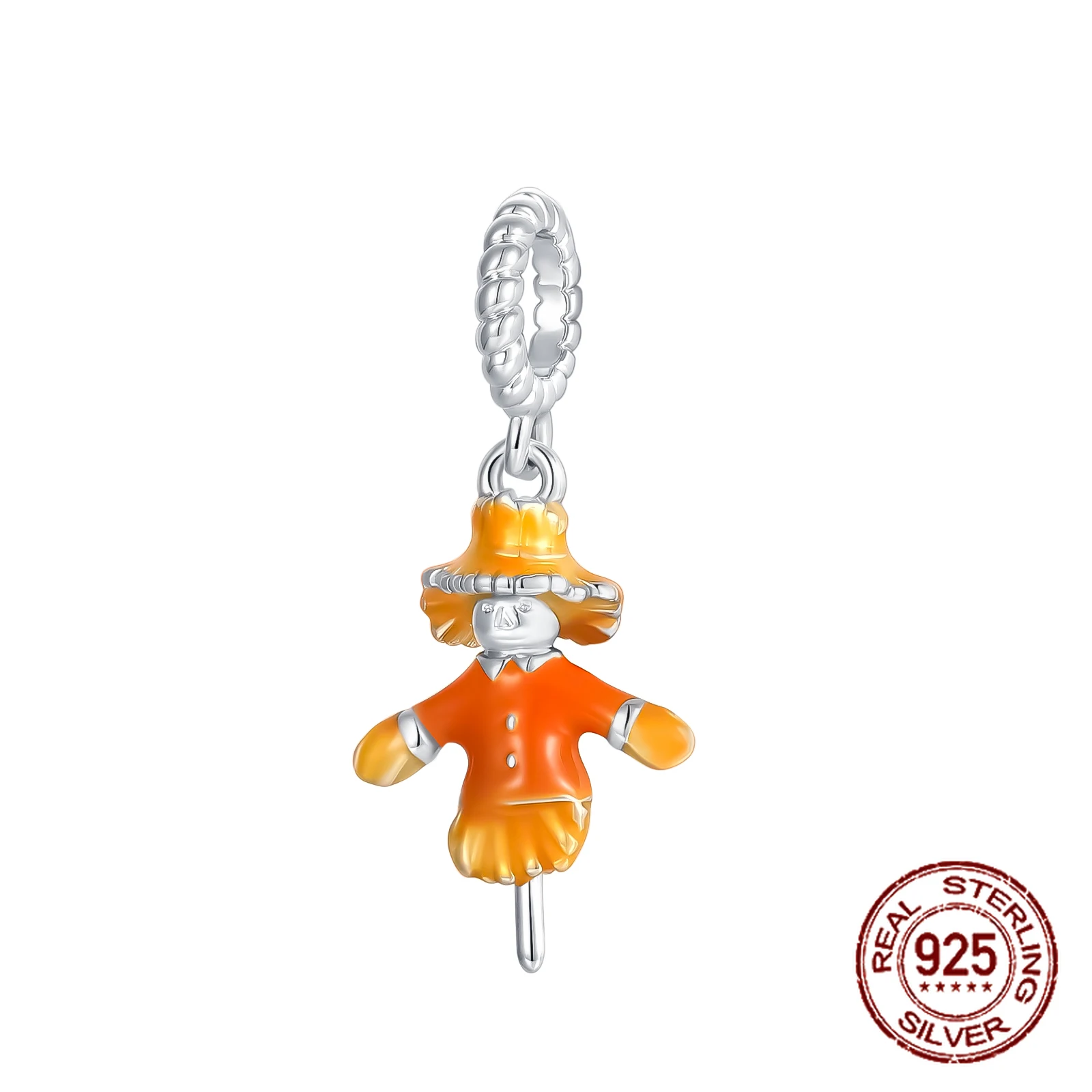 

925 Sterling Silver Autumn Guardian Harvest Scarecrow Pendant Charm Fit Original Charm Bracelets Women DIY Jewelry Gift