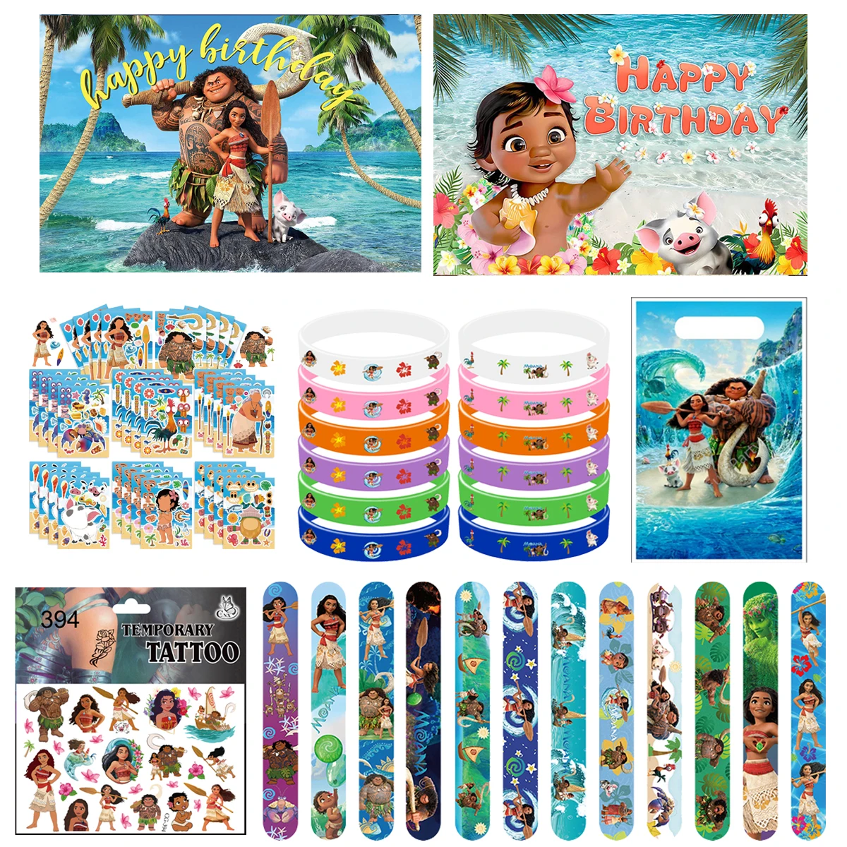 

Moana Vaiana Party Favors Children's Birthday Souvenirs Decoration Supplies Gift Bag Pinata Fillers Stickers Backdrop Baby Showe