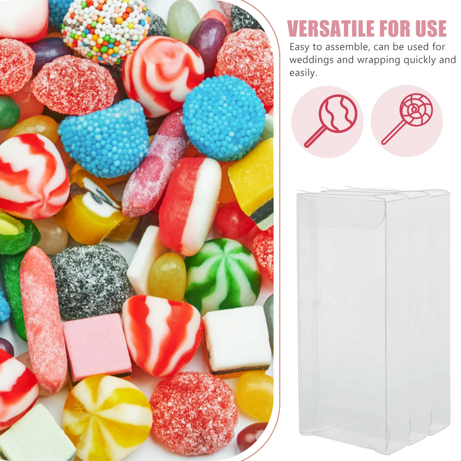 

12 Pcs Transparent PET Box Boxes Small Party Treat Favors Wedding The Candy Packaging Clear