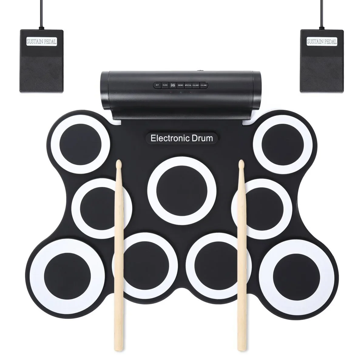 2020 9-drum convenient hand scrolling electronic rack jazz drum playing computer games percussion instruments