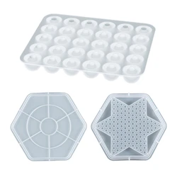 Checker Epoxy Resin Silicone Molds Chinese Checker Pieces Checkers Checkerboard UV Crystal Mould For Diy Mold Tools