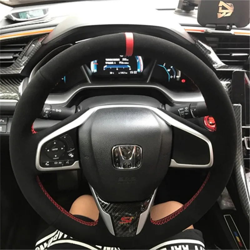 

For Honda 10th generation Civic 19 CR-V Crider Accord XRV Vezel DIY custom leather suede steering wheel cover car wheel cover