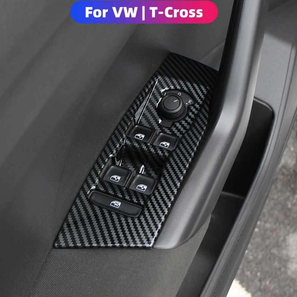 Cubierta de Panel de elevación de ventana de coche, pegatina para Volkswagen VW t-cross Tcross 2018, 2019, 2020, 2021, 2022, 2023, LHD, accesorios Inter