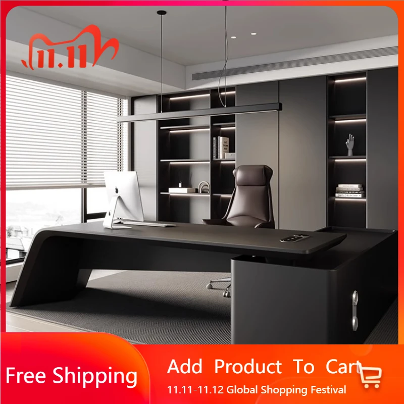 

Organizers Business Black Office Desk Luxury Organizer Computer Working Office Desk Long Bedroom Display Tavolo Trendy Furniture