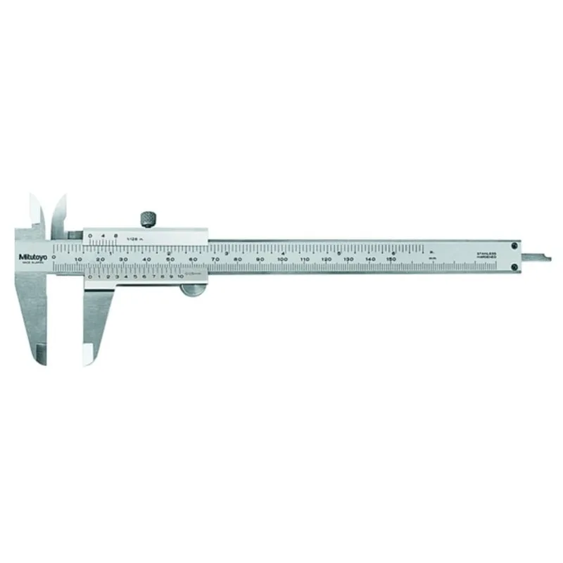 

Mitutoyo 530-118 Vernier Calipers, Stainless Steel, for Inside, Outside, Depth and Step Measurements, Metric, 0"/0mm-200mm Range