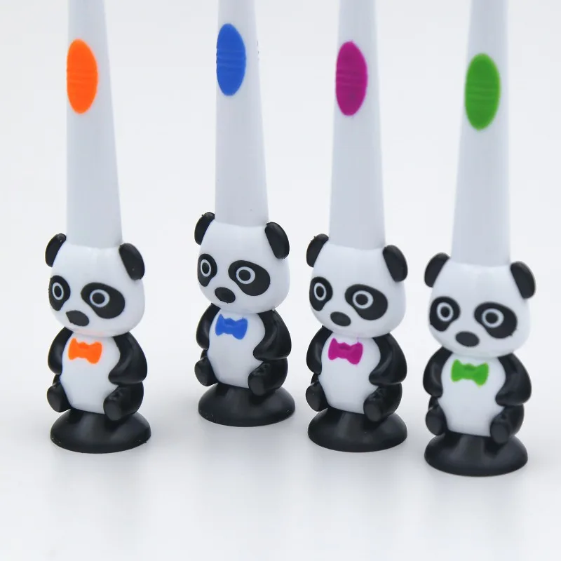 Children's Soft-bristled Toothbrush Cute Giant Panda Animal Toothbrush, Baby 3-12 Years Old Child Fine-bristled with Suction Cup