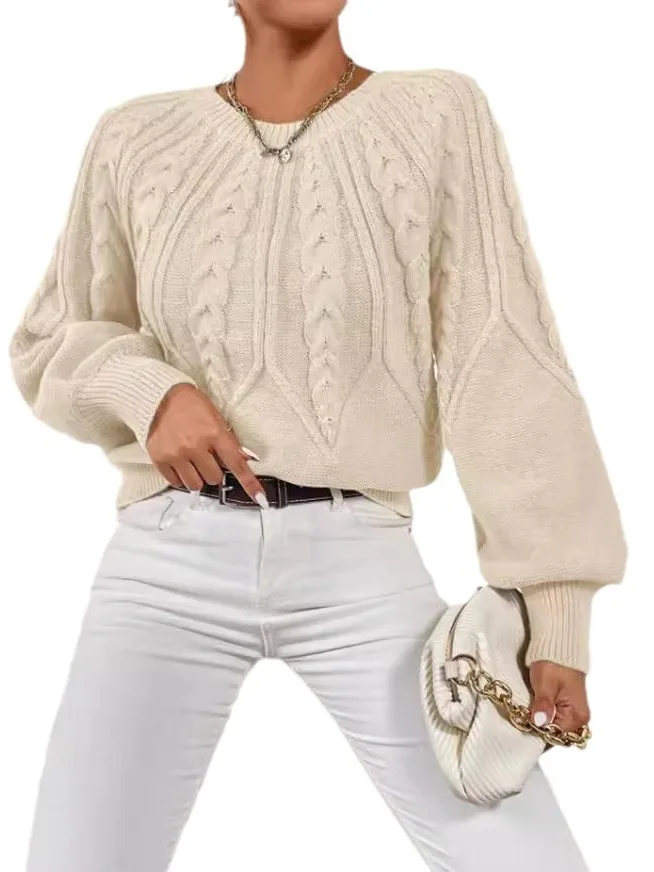  Color Long Sve round Ne Sweater Street Sle Loose Fit Knitted Pullover Moisture ng Spring Autumn Regular Thi...