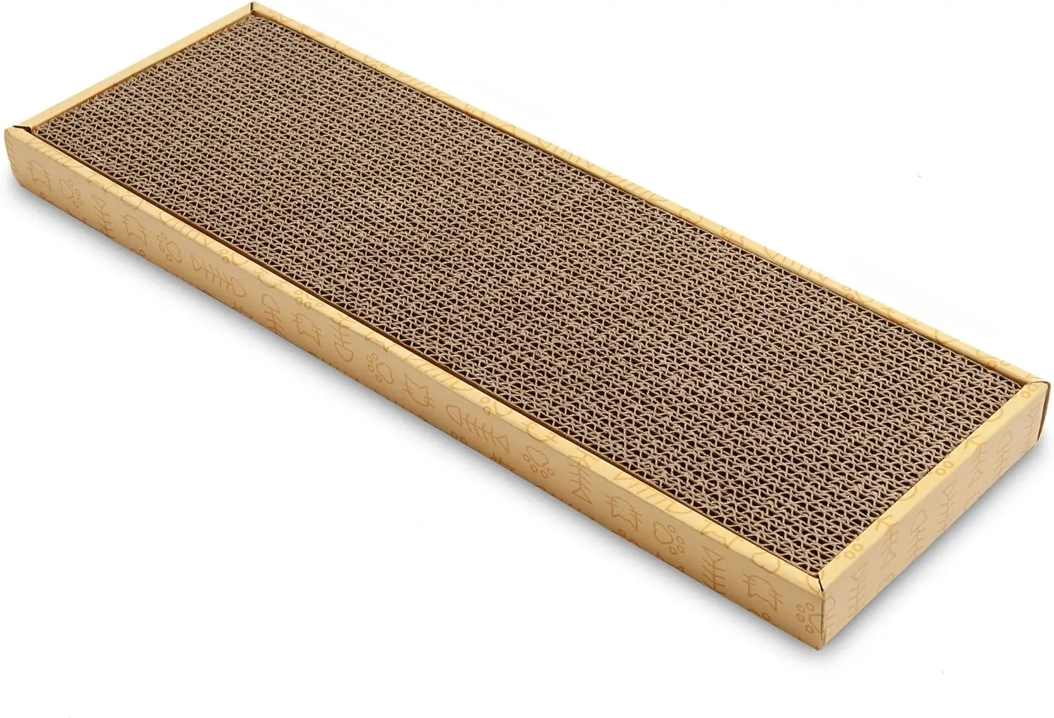 

Scratching Board w/ Catnip for Indoor Cats, Reversible - Classic Corrugated Cat Scratcher Pad - Yellow, Small