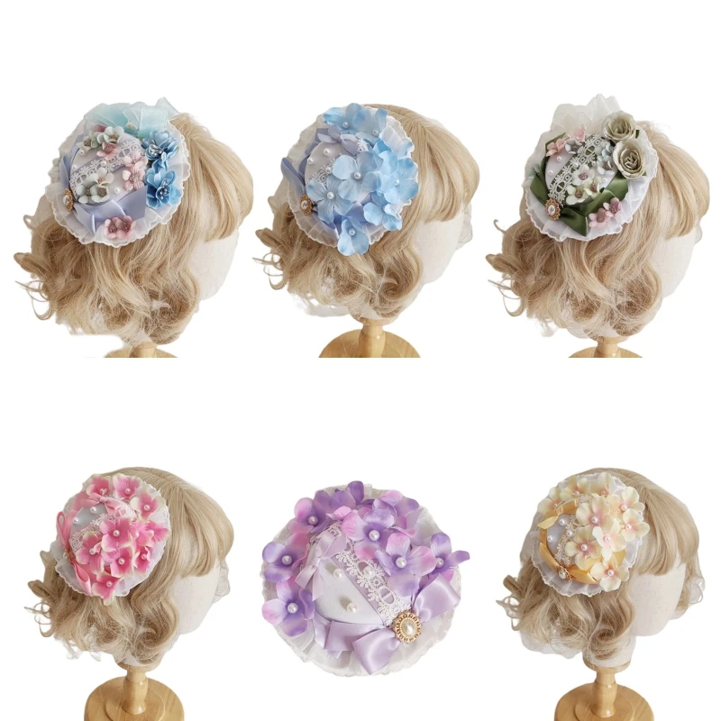 

Women Flower Hat for Head Hoop Carnival Hair Ornaments Multi Color