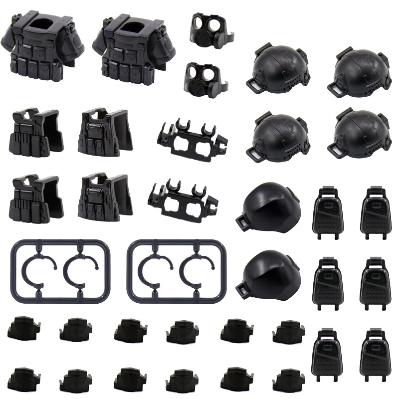 Military Equipment Camouflage Weapons Pack Vest SWAT Soldier MOC Figures Accessories Army Parts Building Block Bricks Toys B035