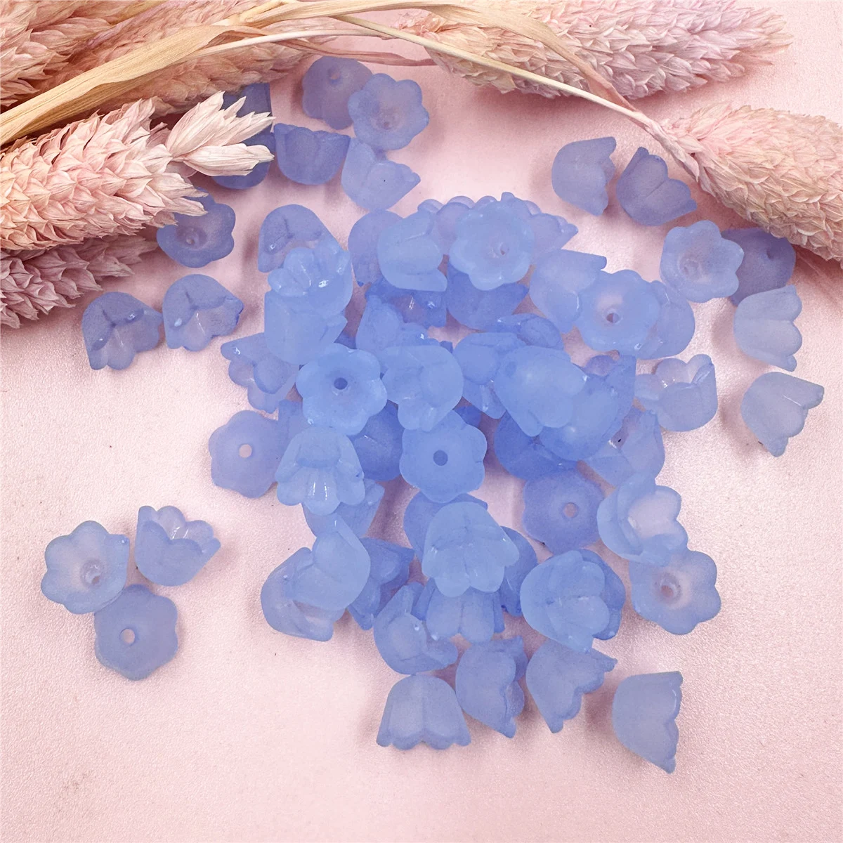 40Pcs 9*7mm Small Lily Of The Valley Flower Beads Colorful Acrylic Bead Cap Jewelry Accessories Jewelry Making Handmade Material