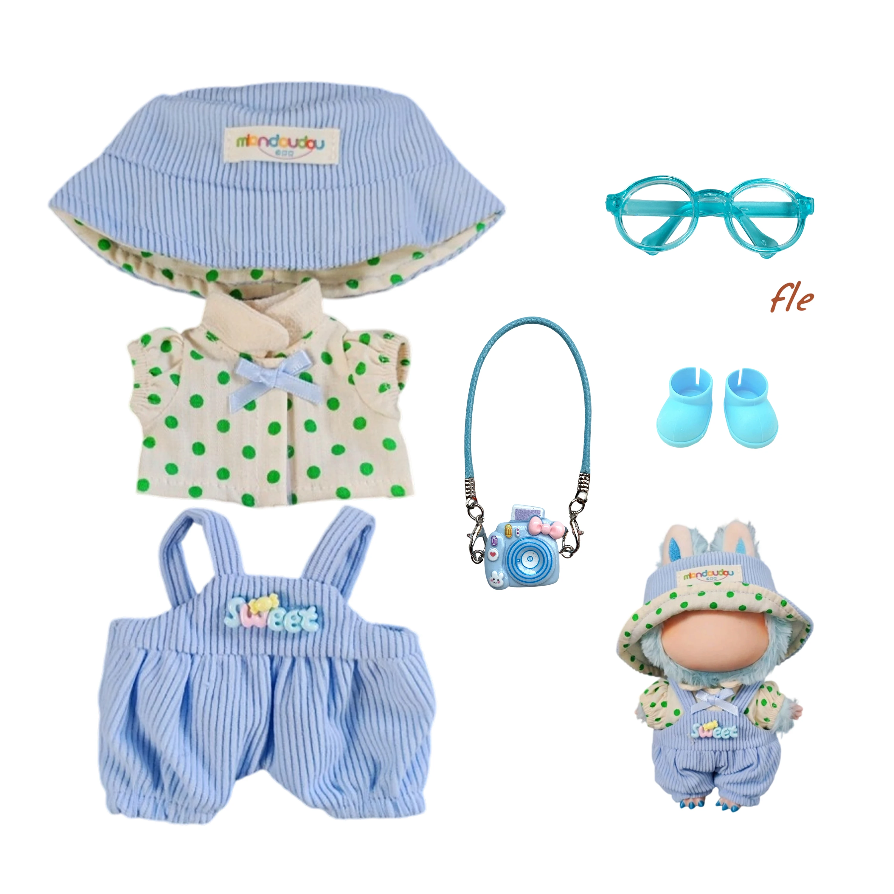 

Labubu Clothes Baby Clothes 123 Generation Blind Box Labubu Plush Vinyl Face Pendant Accessories Bib Cloth Hat Doll Clothes
