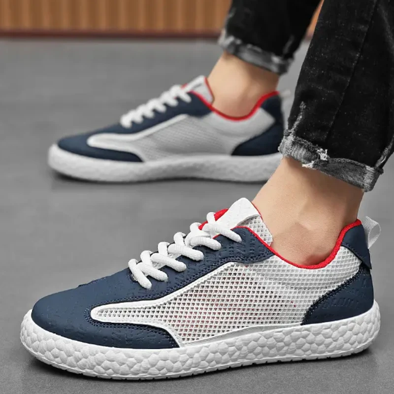 

Fashion Breathable Men's Shoes Mixed Colors Mesh Lace-up Sneakers Soft Bottom Slip Resistant Trainers Sapato Casual Masculino