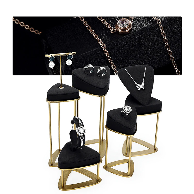 

New black jewelry window display stand counter ring, necklace and accessory display props