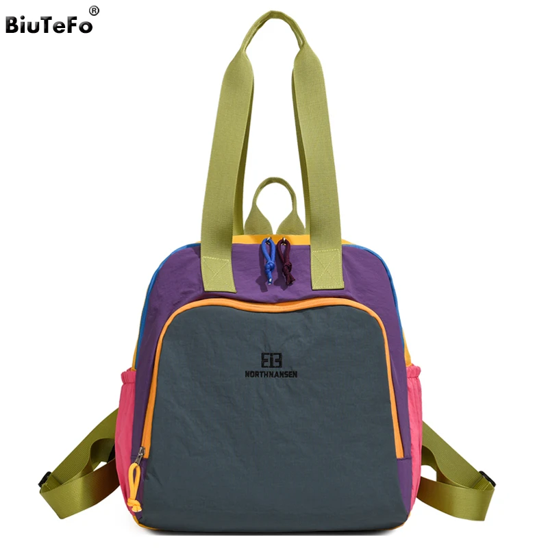 

Fashion Commuter Backpack Women Waterproof Nylon Daypack Ladies Shoulder Bag Large School Bag Girls Lightweight Travel Rucksack