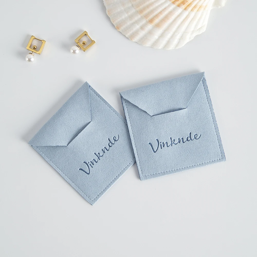 

Роскошный мешочек для ювелирных изделий из микрофибры 8x8 см с индивидуальным логотипом, небольшой подарочный конверт для ожерелья, браслета, ожерелья, браслета, сумка для ювелирных изделий