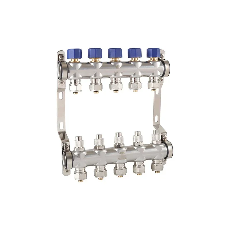 Manifold kit made of stainless steel bamboo for floor heating and radiant heating,including adaptersfor3/4 