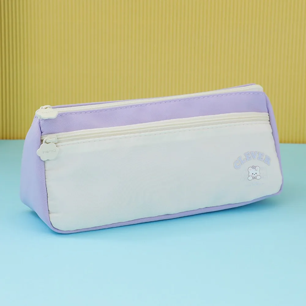 Cartoon Bear Y2K Stationery Bag Large Capacity Desktop Storage Korean Pencil Case Cosmetics Card Pen Waterproof Composite Fabric