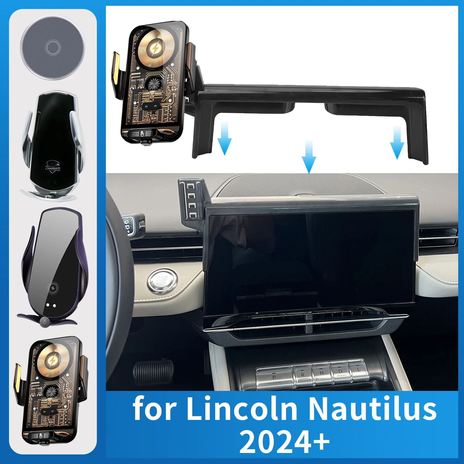 

Car Mobile Phone Holder for Lincoln Nautilus 2024 2025 Charging GPS Bracket Navigation Stand Auto Accessories