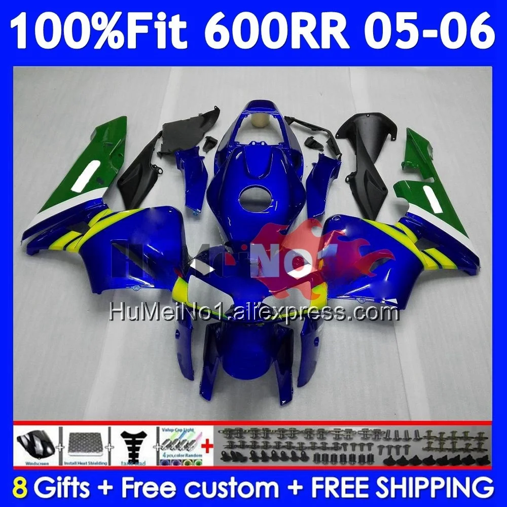 Injection For HONDA CBR 600RR 600F5 600CC CBR600RR 41No.10 CBR600F5 CBR 600 CBR600 CC RR F5 2005 2006 Green Blue 05 06 Fairing