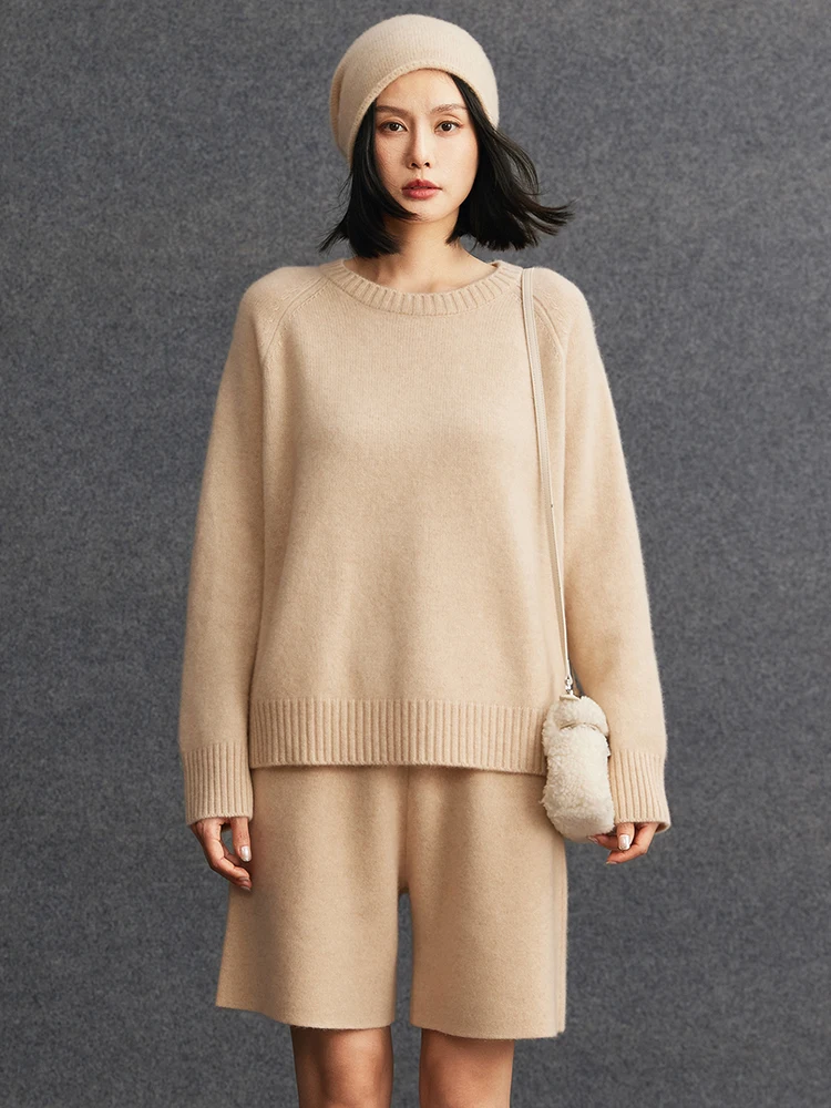 

2025 100 % Cashmere Sweater Autumn Winter Women's Basics Thick Pullover Classical O-Neck Casual Lazy Knitwear Female Clothes Top