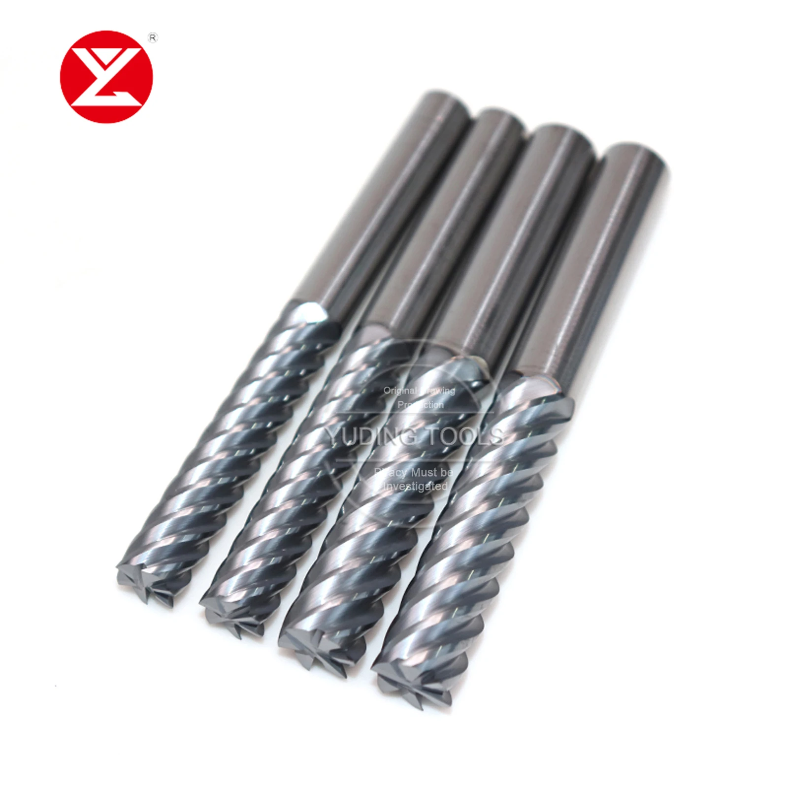 Carbide 6 Flute Square End Mills Bit Milling Cutter Bits Balzers Coating for Process Alloy Steel, Mold Steel CNC Milling Tools