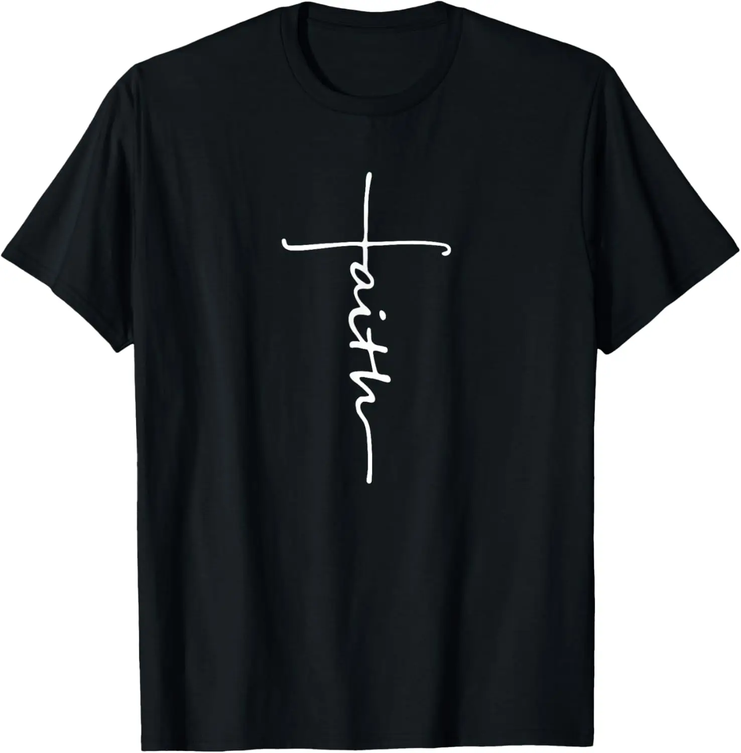 

Крестовый дизайн Faith Script (белый) — футболка Christian Faith