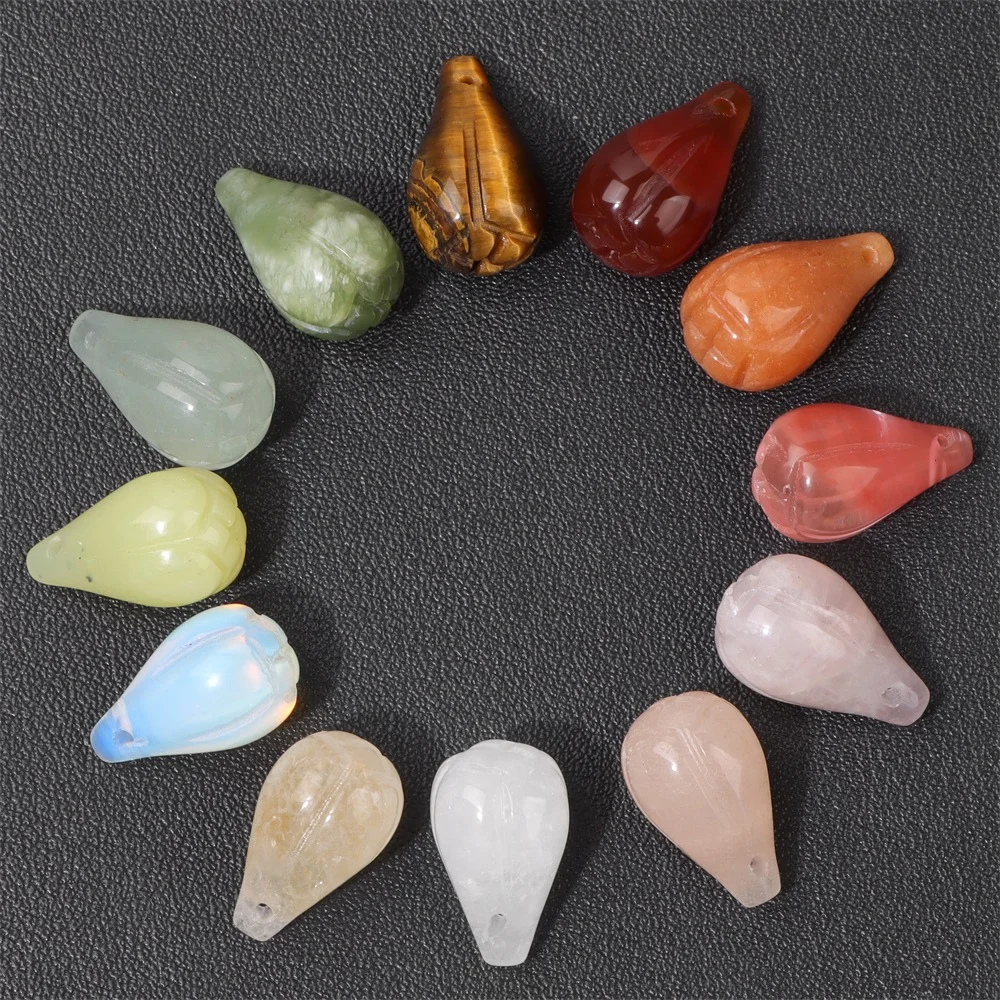 Natural Tulip Shape Agat Stone Pendants Beads Flower Pods Quartzs Bead Diy Handmade Jewelry Making Fine Earring Necklace 10X18mm