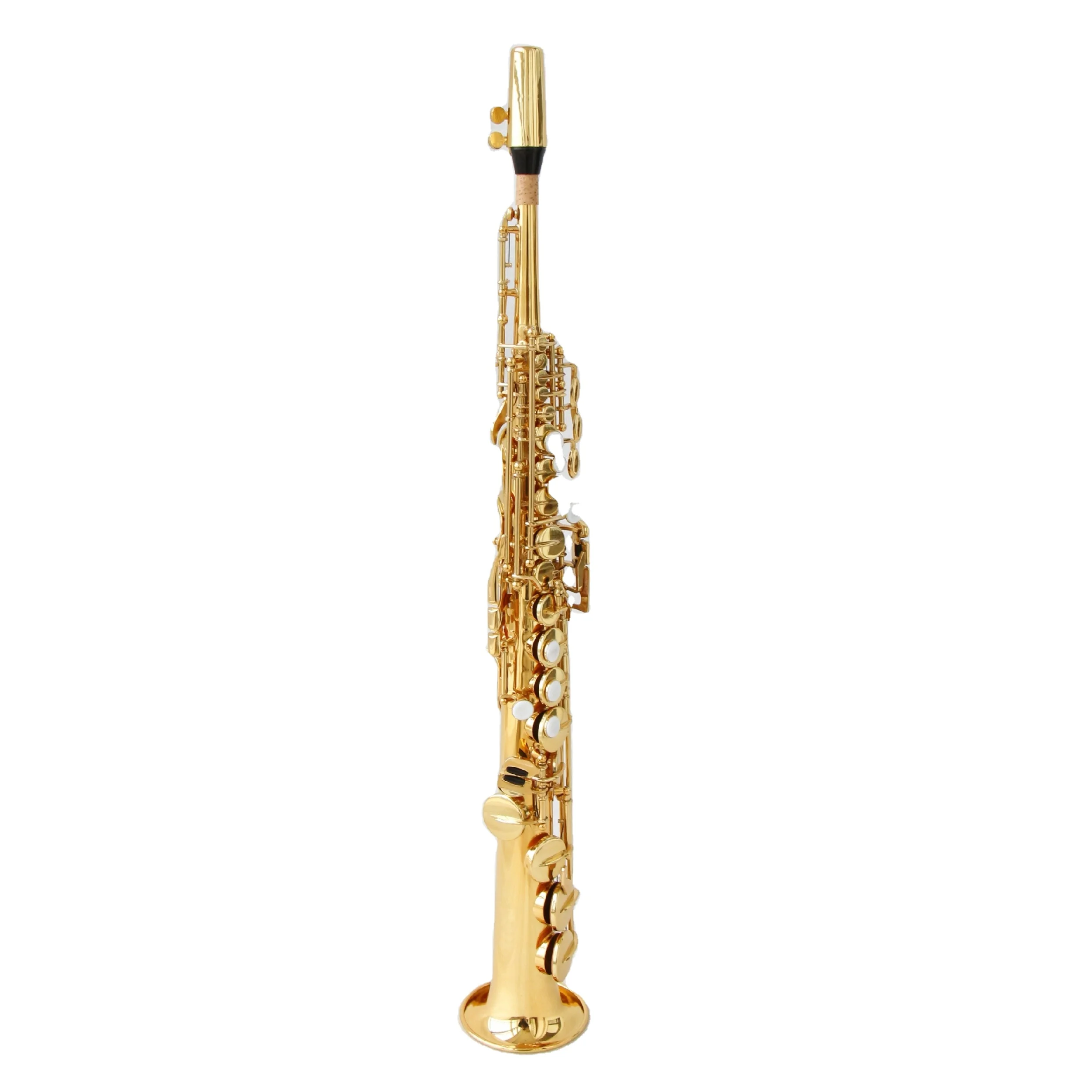 High quality straight soprano saxophone brass body gold lacquer saxophone soprano professional