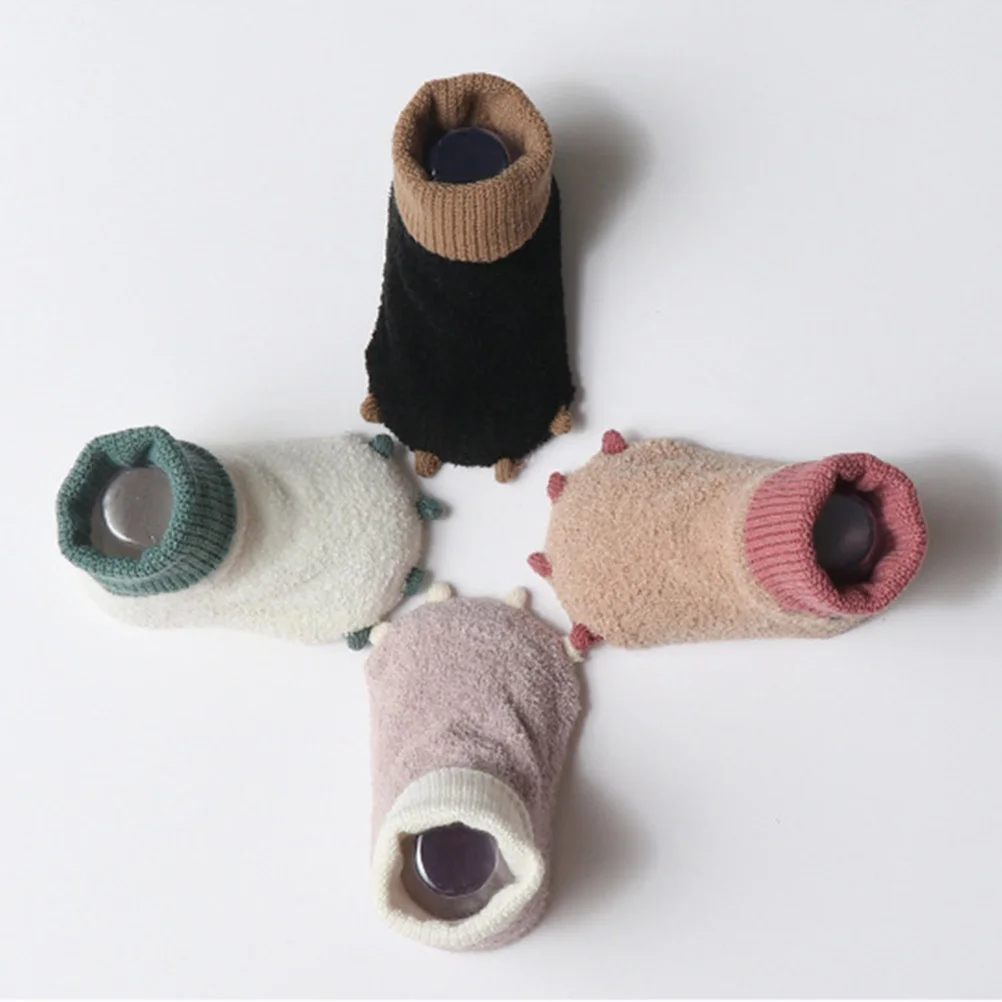 

1Pair Baby Infant Warm Winter Socks White Long Sole Stocking 11Cm Non Slip Comfortable Warm Shoes Toddler Casual Socks