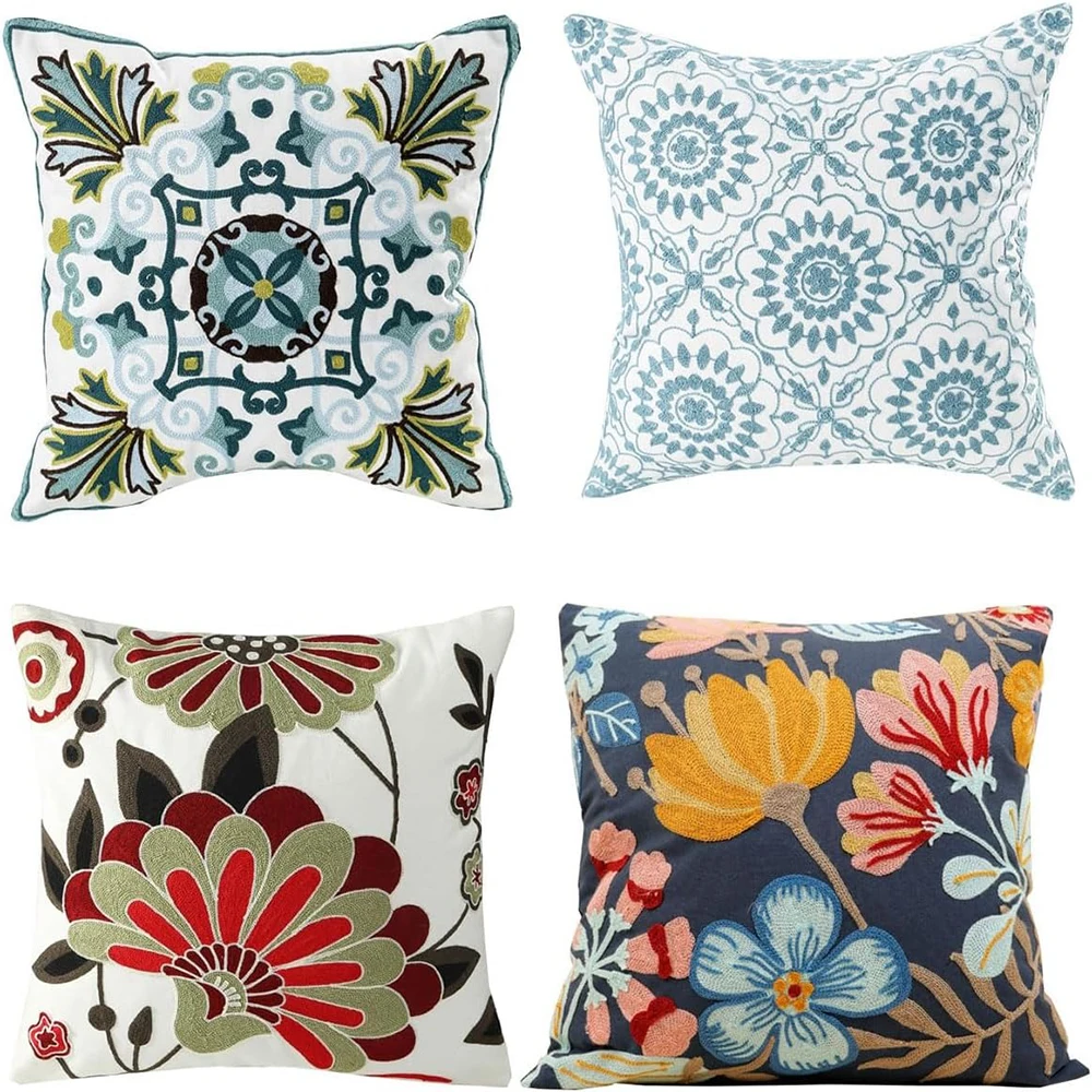 Blue Abstract - painted Pillow Covers, Calm and Modern DecorLiving room sofa cushion cover,  bedroom room decoration Short plush