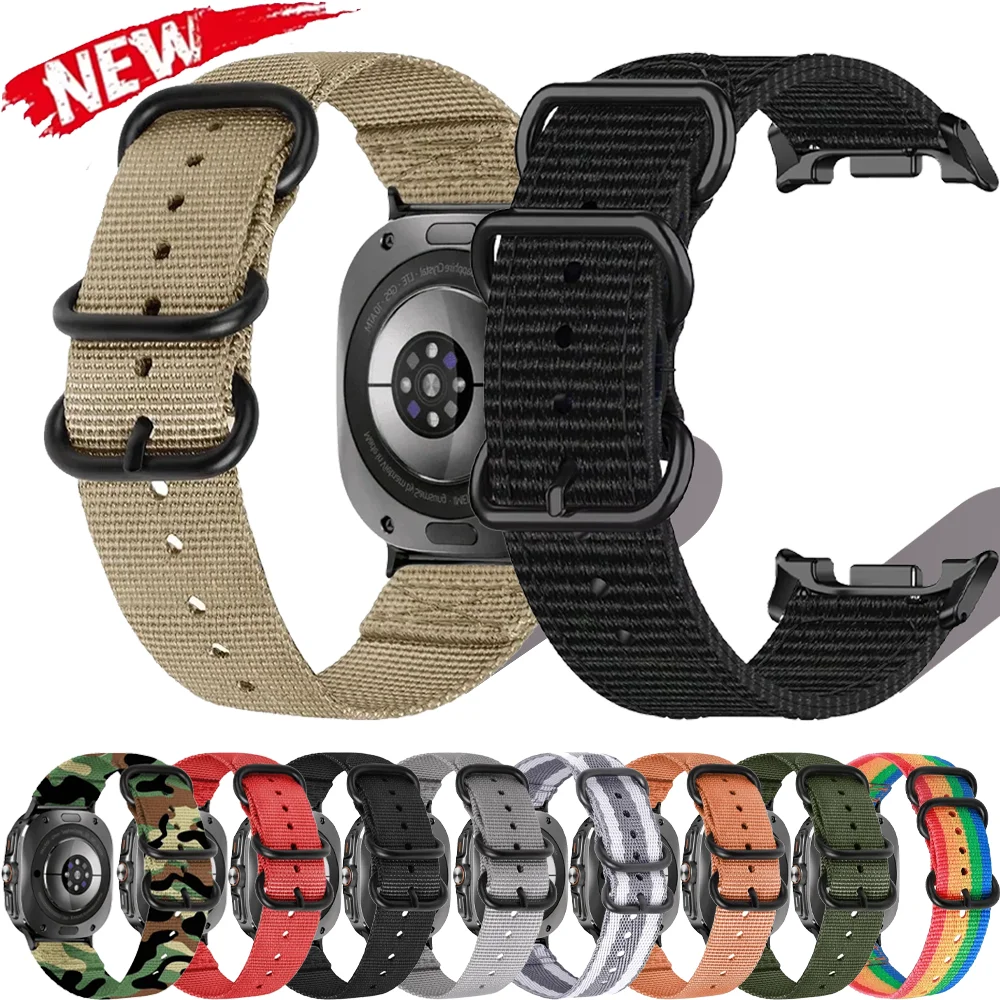 Nylon Loop Soft Bracelet For Samsung Galaxy Watch Ultra 47mm Sports Breathable Bracelet Galaxy Watch 8 44/40mm Classic 46mm Band