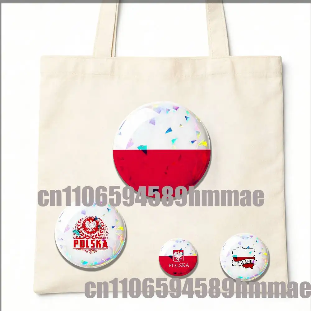 

For Thuringia Pl Pol Polska Poland EU Flag Emblem Round Pins Insignia Badge Cover Ornament 75mm Cosplay Brooch Button