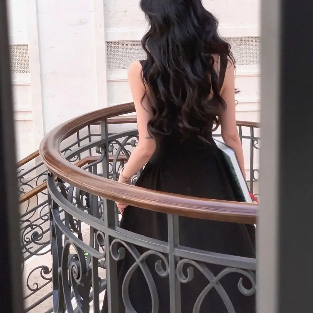 Robe longue en forme de tulipe, Camisole, ligne a, taille haute, robes de Quinceanera, sans manches, fine, à bretelles, pour étudiantes