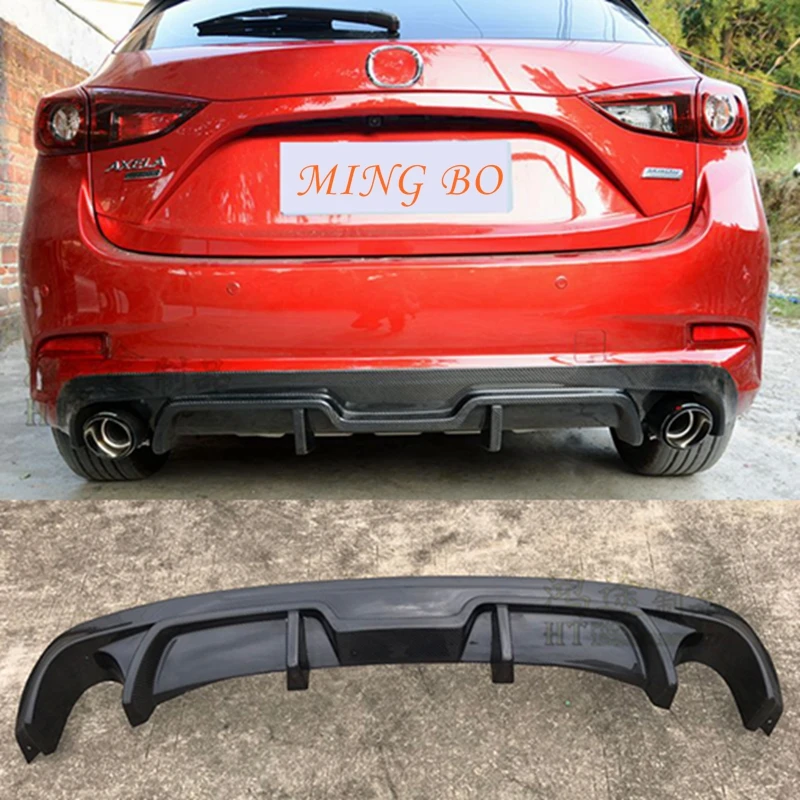 FOR Mazda 3 AXELA Hatchback 2017 2018 2019 Real Carbon Fiber  FRP Automotive Rear Diffuser Rear Lip