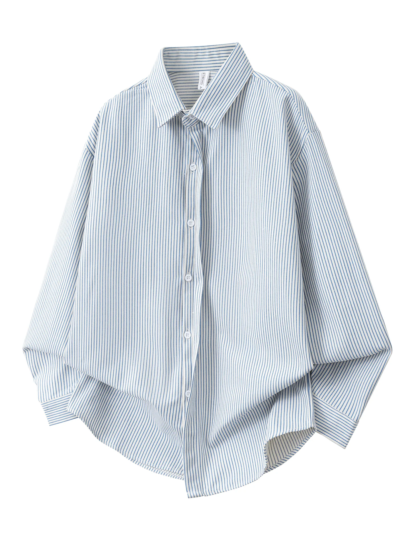 

Casual Men's Long Sve irt Spring Autumn Vertical Stripes Loose Fit Teenage Hong Kong Sle Retro Cotton Polyester Blend