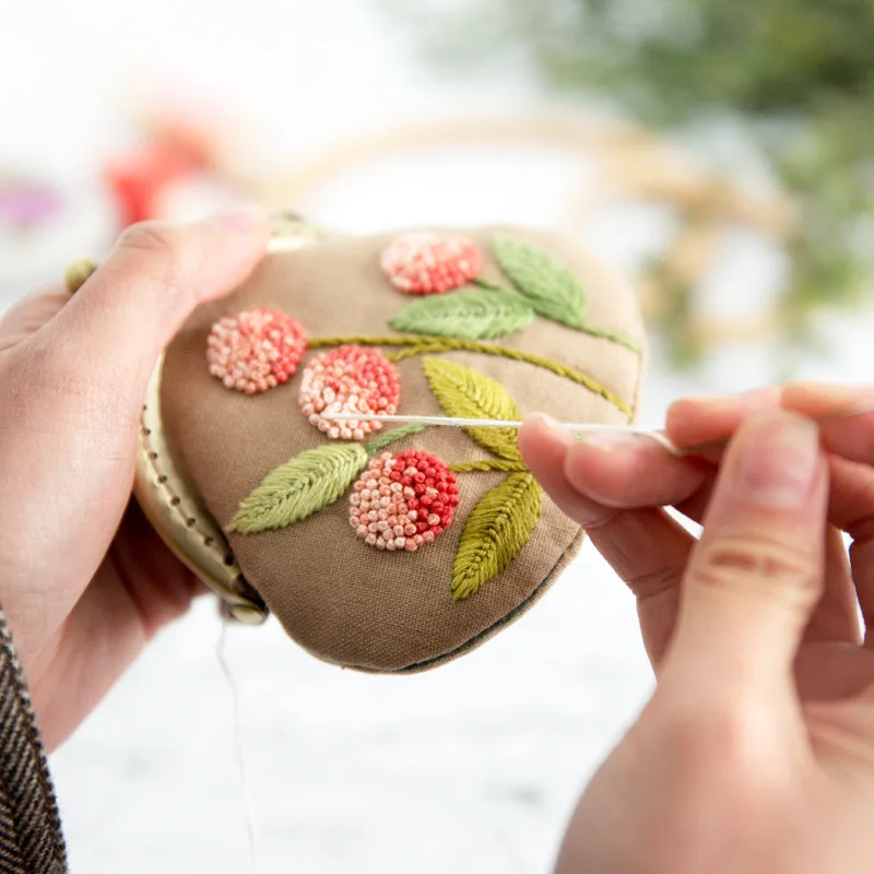 

Embroidered Clutch BagdiyMaterial Package European Style Handmade Fabric Coin Purse Wallet Storage Self-Embroidered Gift