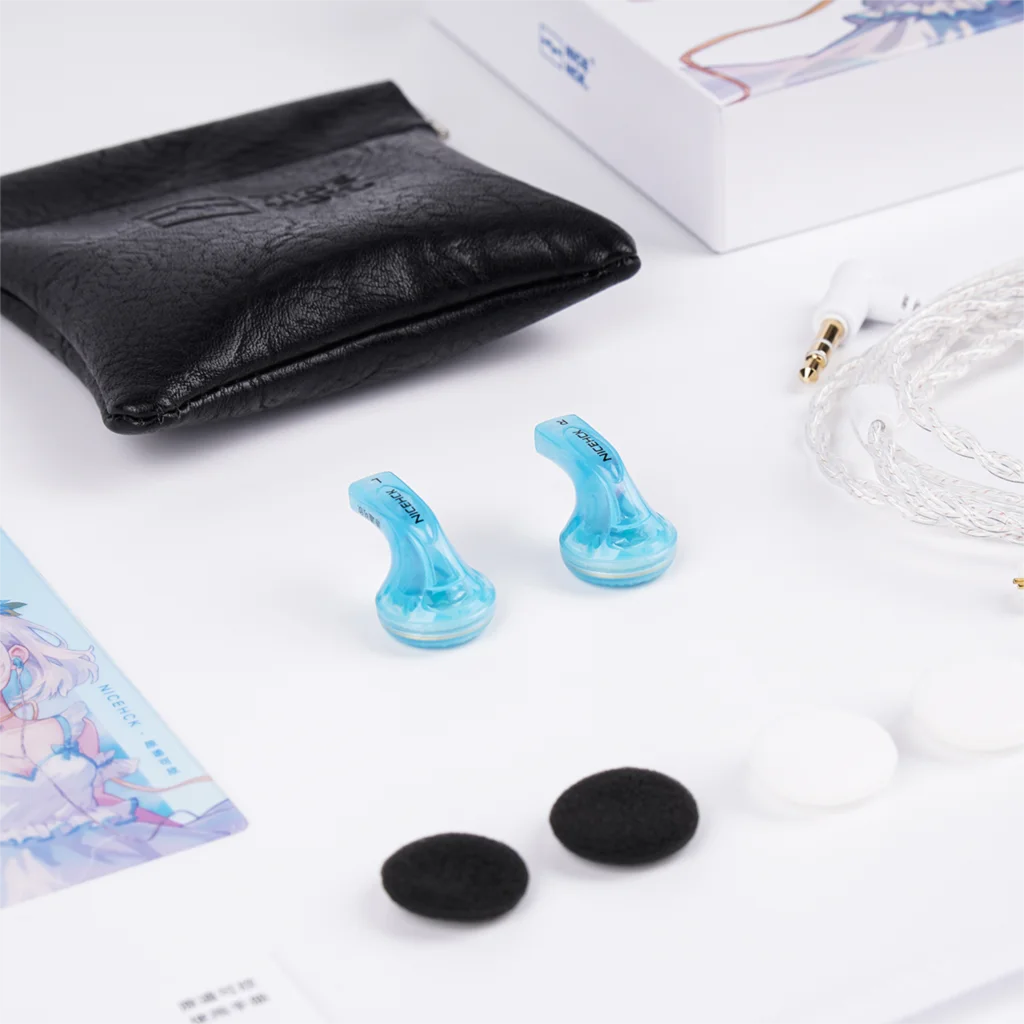 NiceHCK original Kexin third generation sauce replaceable wire flat head plug wired HIFI quality leather storage bag