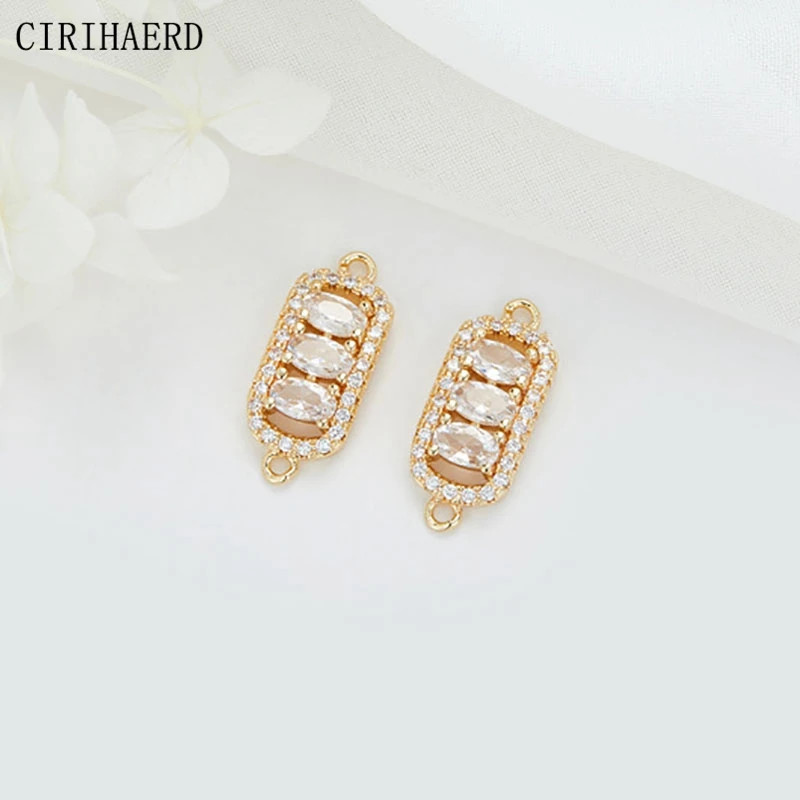 DIY Jewelry Material Connectors 14K Gold Plated Inlaid Zircon Pentagram Heart Double Hanging Connector Jewellery Making Supplies image 4