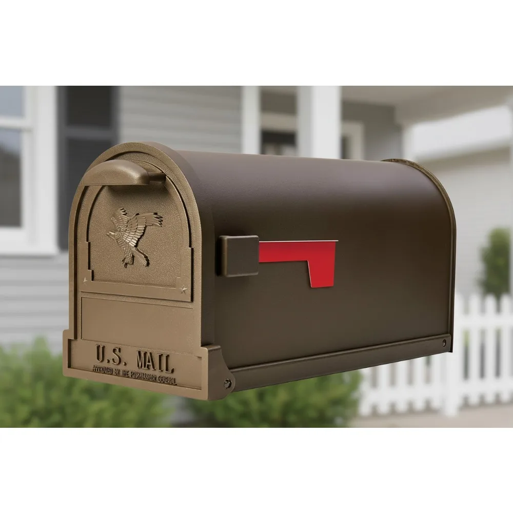 

Large Capacity Galvanized Steel Mailbox, Rust-Resistant Front Access Post Mount for Home Security