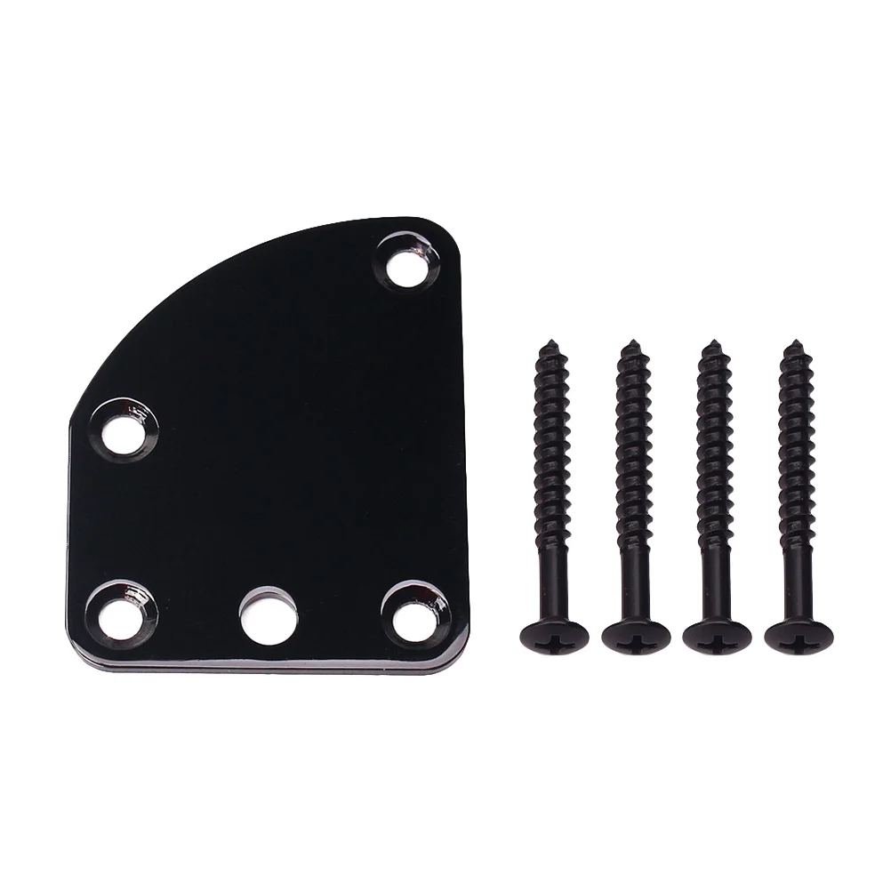 

Triangle 5 Holes Electric Guitar Neck Plate Black Bass Guitar Neck Joint Plate Strength Connection Board Metal