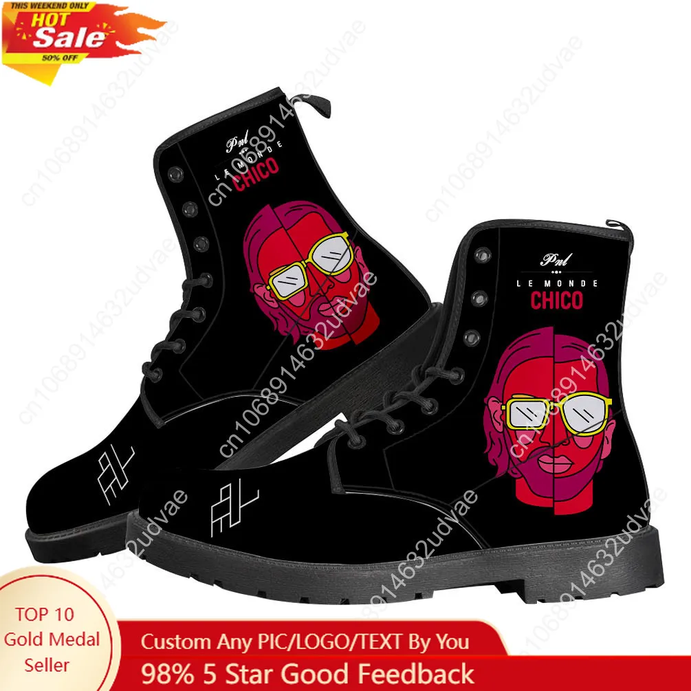 

Le Monde Chico Boots PNL Album French Rapper Mens Womens Leather Shoes Durable Casual Boot Outdoor High Quality Customized Shoe