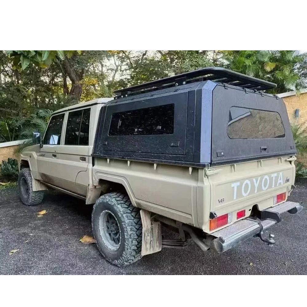 

Custom 4X4 Steel Hard Top Pickup Bed Waterproof Toppers Tonneau Canopy Cover With Window for Land Cruiser Prado Lc79