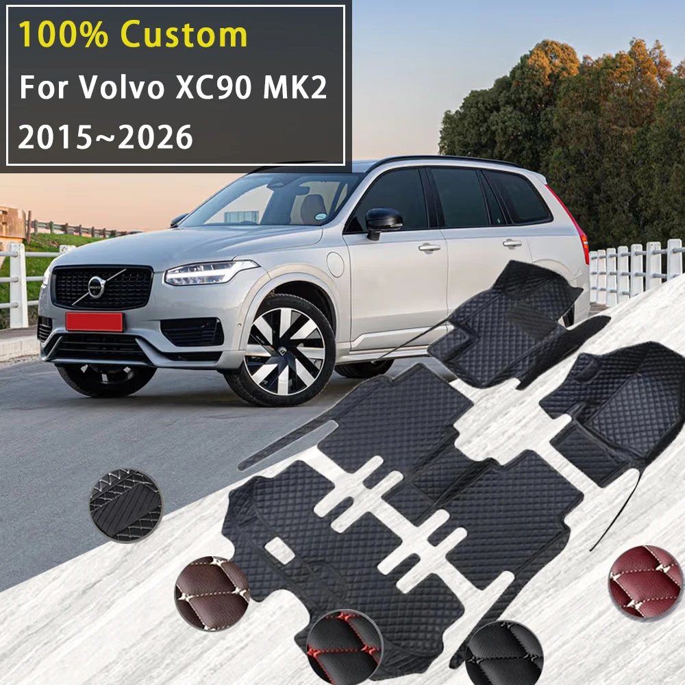 

Автомобильные коврики для Volvo XC90 MK2 2015 ~ 2026 5 мест, 7 мест, водонепроницаемые, полностью комплект Tapetes Para Auto, универсальные автомобильные аксессуары 2025
